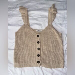 Madewell Tan Button-Up knit Tank